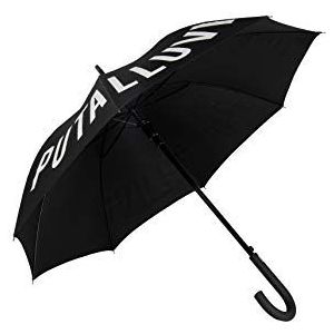 FISURA Grote paraplu, jeugdscherm, automatische paraplu met druk op de knop, robuuste paraplu, diameter 106 cm, P*ta regen, zwart