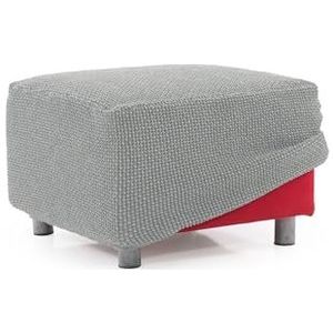 FAVERTI Super elastische zitzakhoes, vierkant, 40 tot 60 cm zijlengte, model Novelle, lichtgrijs, kwaliteitsbescherming van jacquardweefsel, katoengevoel, vierkante ottomaanse overtrek