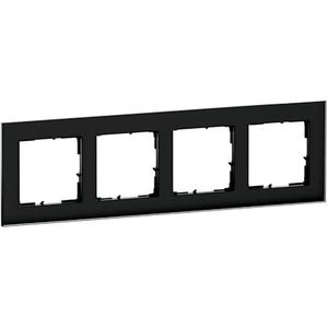 LEGRAND, SEANO Natura 4-voudig frame van echt materiaal, duurzame productie en verpakking, designuitvoering: Black Smoked Glass, 766114