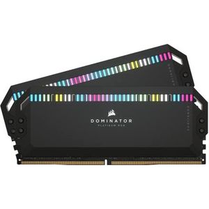 CORSAIR DOMINATOR PLATINUM RGB DDR5 RAM 64GB (2 x 32GB) 6000Mhz C30 iCUE-Compatibel Computergeheugen - Zwart (CMT64GX5M2B6000C30)