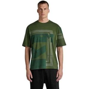 G-STAR RAW Dames Unisex Scarf Graphic Boxy r T T-Shirt, Groen (dk nuri Green C336-3476), S