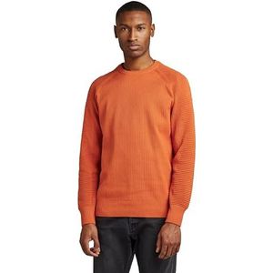 G-STAR RAW Heren 3D Biker r Knit Pullover Sweater, Multicolor (Gold Flame/Burned orange C259-D371), S