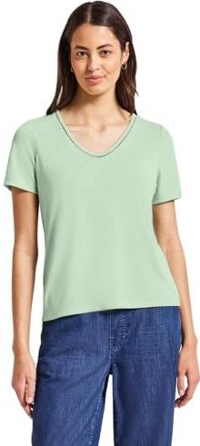 T-shirt - Effen - Jersey - V-hals - Kwartmouw - Normale Pasvorm