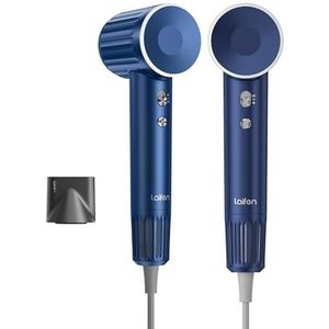 Laifen Haardroger, retroserie, 200 miljoen negatieve ionen, reisföhn met 110.000 omw/min, borstelloze motor voor snel drogen, föhn met hoge snelheid, geluidsarm met magneetmondstuk (blauw)