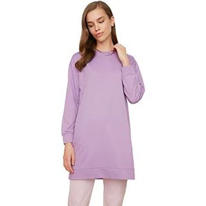 Trendyol Dames Lila Bike Collar Basic gebreid sweatshirt, lila, extra large