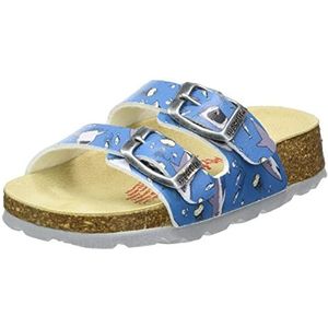 Superfit Voetbedpantoffels voor jongens, Blauw meerkleurig 8070, 25 EU