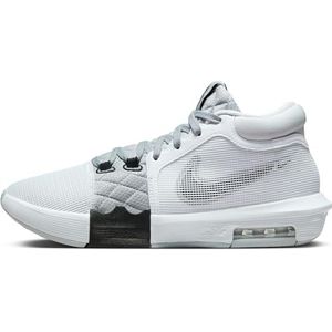 Nike Lebron Witness VIII, driekwart hoge man, wit/zwart/grijs (Smoke Grey), 36 EU, wit, zwart, grijs (White Black Lt Smoke Grey), 36 EU