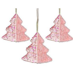 3 stuks baby roze kerstboom 12cm - kerstboom opknoping decoraties feestelijke decoratieve ornamenten sprookje thema kerstboom hanger