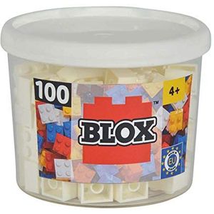Simba Blox, 100 witte bouwstenen voor kinderen vanaf 3 jaar, 4 stuks, inclusief doos, hoge kwaliteit, volledig compatibel met vele andere fabrikanten