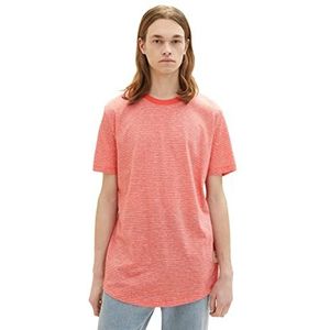 Tom Tailor Denim heren 1035609 T-Shirt, 31931 - Red Stripy Structuur, XS