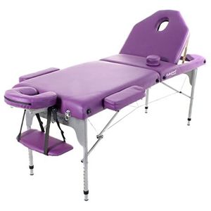 QUIRUMED Inklapbare massagemat van aluminium, 186 x 66 cm, overtrokken 14 cm, violet