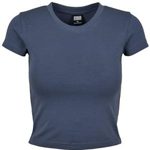 Urban Classics Dames Dames Stretch Jersey Cropped Tee T-shirt, Vintage blauw, XL Petite