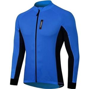 MEETWEE Fietsshirt voor heren, fietsshirt met korte mouwen, kleding voor mountainbikes, Blauw-1-lang, M
