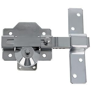 Amig Deurslot, met ronde lamp van 50 mm, extra veiligheid voor ingangs- of doorgangsdeuren, inclusief 5 sleutels, zilverkleurig, 153 x 88 mm