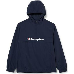Champion Legacy Outdoor - Spring Summer Contrast Logo WR Taslon Hooded Jacket, Marineblauw, S Heren SS24, Navy Blauw, S