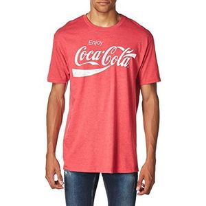 Coca Cola Heren T-shirt, Rode Heather, L