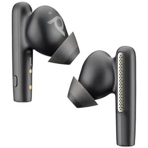 Poly Voyager Free 60 Poly Hoofdtelefoon met grote draadloze capaciteit (Plantronics), microfoons met ruisonderdrukking, actieve ruisonderdrukking (ANC), draagbare oplaadhoes, compatibel met iPhone,