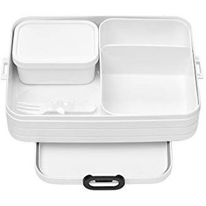 Mepal Bento-Lunchbox Take A Break weiß Large – Brotdose mit Fächern, geeignet für bis zu 8 Butterbrote, TPE/pp/abs, 0 mm