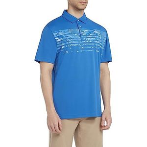 PGA Poloshirt met tropische print voor heren, Blauw, XL