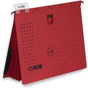 ELBA Meervoudige hangmappen chic, voor A4, van karton, rood, pak van 5