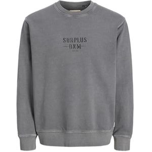 JACK & JONES Jprbludaniel Washed Crew Neck, Charcoal Gray, XXL