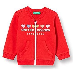 United Colors of Benetton Gebreid vest voor meisjes, Rood 005, 74 cm