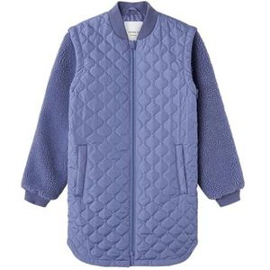 NAME IT Nkfmember Long Quilt Jacket Tb Gewatteerde jas voor meisjes, Blue Ice, 128 cm