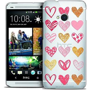 Beschermhoes voor HTC One M7, Ultra Slim Sweetie Doodling Hearts