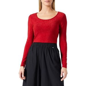NALLY Dames Cropped Jersey-Top 11027267-NA02, rood, S, rood, S