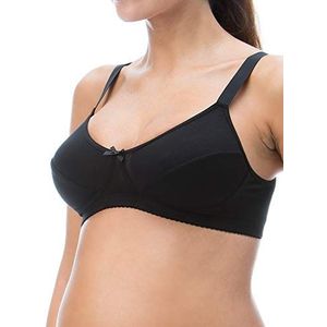 RelaxMaternity 5730 (Zwart, 2XL) Katoenen zwangerschapsbh met borststeun en verstelbare bandjes