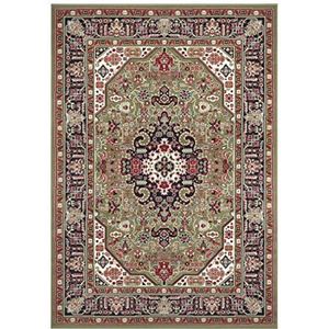 Nouristan Mirkan Orient tapijt, woonkamertapijt, oosters laagpolig, vintage, oosters tapijt voor eetkamer, woonkamer, slaapkamer, groen, 120 x 170 cm