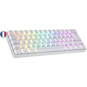 Ranked N60 Nova - Mechanisch Gamingtoetsenbord - Wit - 60% - 62 Toetsen Multi Color RGB LED Backlit - AZERTY ISO FR