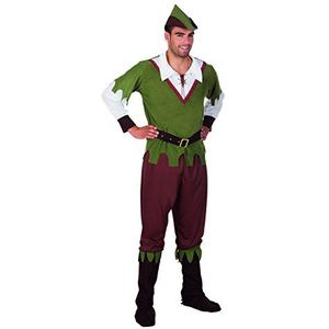 Boland - Volwassen kostuum Forest Hunter, shirt, broek met riem, laarsovertrekken en hoed, jager, Robin Hood, set, carnaval, themafeest