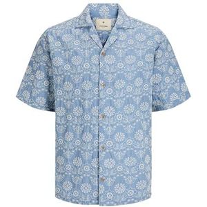 JACK & JONES - Overhemd - Camel/Wit - Comfort Fit - Katoen - Bloemenprint