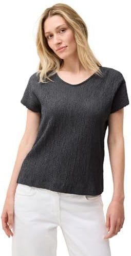Cecil - T-shirt - Volcanic Grey - In Gesmokte Structuur