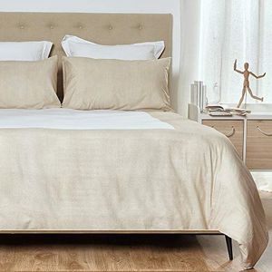 HOGARYS Beddengoedset voor bedden met 150 cm (240 x 220 cm) met 2 kussenslopen (50 x 75 cm), 100% katoen (percal 150 draden) Espi linnen