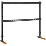 mywall TV-standaard HT27L, tv-standaard voor beeldschermen 70-90 inch, tv-vloerstandaard met houtlook en anti-slip pads, universele tv-standaard met belasting tot 60 kg