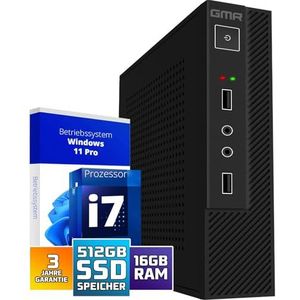 GMR - Ultra Smart Mini i7 - Office-pc - 16 GB RAM - 512 GB SSD - Windows 11 Prof - Wifi Bluetooth