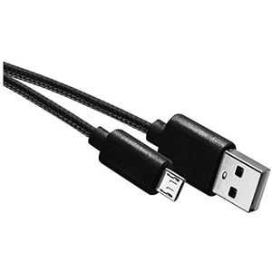 EMOS Micro-USB snellaadkabel naar USB-A 2.0, 480 Mbit/s oplaadkabel type A naar micro-B voor snel opladen en gegevensoverdracht, 2 m, zwart