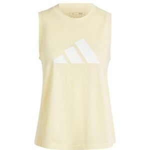 adidas Dames Train Essentials Big Performance Logo Training Tank Top, almost yellow/white, M