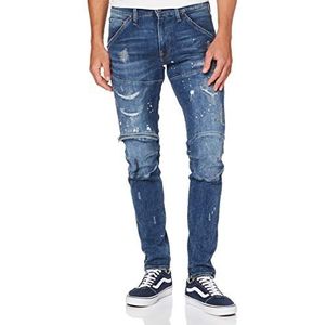 G-Star Raw heren skinny jeans 5620 3D Zip Knee Skinny,Sun Faded PRussian Blue Painted C296-b477,27W / 32L