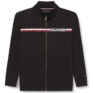 Tommy Hilfiger Heren BT-BORST STREEP RITS THROUGH-B Zip Through Sweatshirt, Zwart, XXL, Zwart, XXL