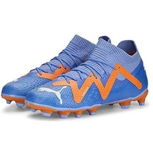 PUMA Future Pro FG/AG Jr Voetbalschoen voor kinderen, uniseks, Blue Glimmer PUMA Wit Ultra Oranje, 31 EU