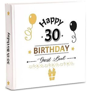 Mareli Gastenboek voor de 30e verjaardag, wit, 20 x 20 cm, 70 pagina's