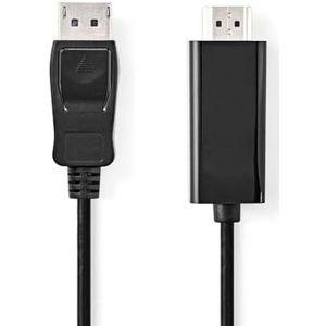 NEDIS DisplayPort kabel | DisplayPort stekker | HDMI™ stekker | 4K@30Hz | Vernikkeld | 3.00 m | Rond | PVC | Zwart | Box