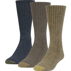 Gouden teen mannen Uptown Crew sokken, 3 paren, olijfolie/tabak/Denim, Schoenmaat: 6-12.5