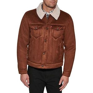 Levi's Heren Faux lederen Sherpa gevoerde Trucker jas (normale en grote en hoge maten)