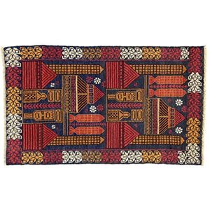 Eden Carpets kezil Vloerkleed Handgeknoopt Bangle, Katoen, veelkleurig, 84 x 140 cm