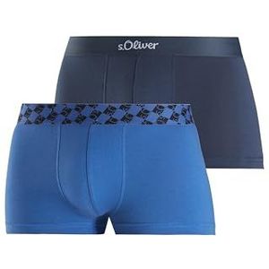 s.Oliver Boxershorts voor heren, verpakt per 2 stuks, met logo-band, koningsblauw en marineblauw, koningsblauw marineblauw, XXL