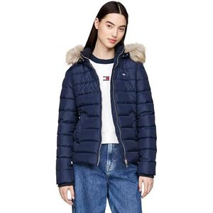 Tommy Jeans TJW BASIC HOODED DOWN JACKET EXT Puffer Jacket, Dark Night Navy, XXS, Donkere Nacht Navy, XXS